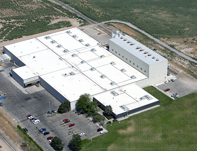 Aerial view of an industrial manufacturing plant project.